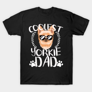 Glasses Coolest Yorkie Dog Dad T-Shirt